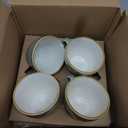 SHUER Ceramic Latte Coffee Cup Set of 4, 7.8 Oz Tea Cup and Saucers Sets,Glaze Americano Cups and Macchiato Coffee Cups,Low Tea Time Mug Set Great for Party (Light Cyan 220ML)