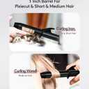 FARERY Travel Curling Iron, 1 Inch Mini Curling Iron Travel Size with 3 Adjustable Temp, 100-240V Dual Voltage, Auto-Off, Ceramic Mini Hair Curler with Keratin&Argan Oil Infuse, Includes Storage Bag