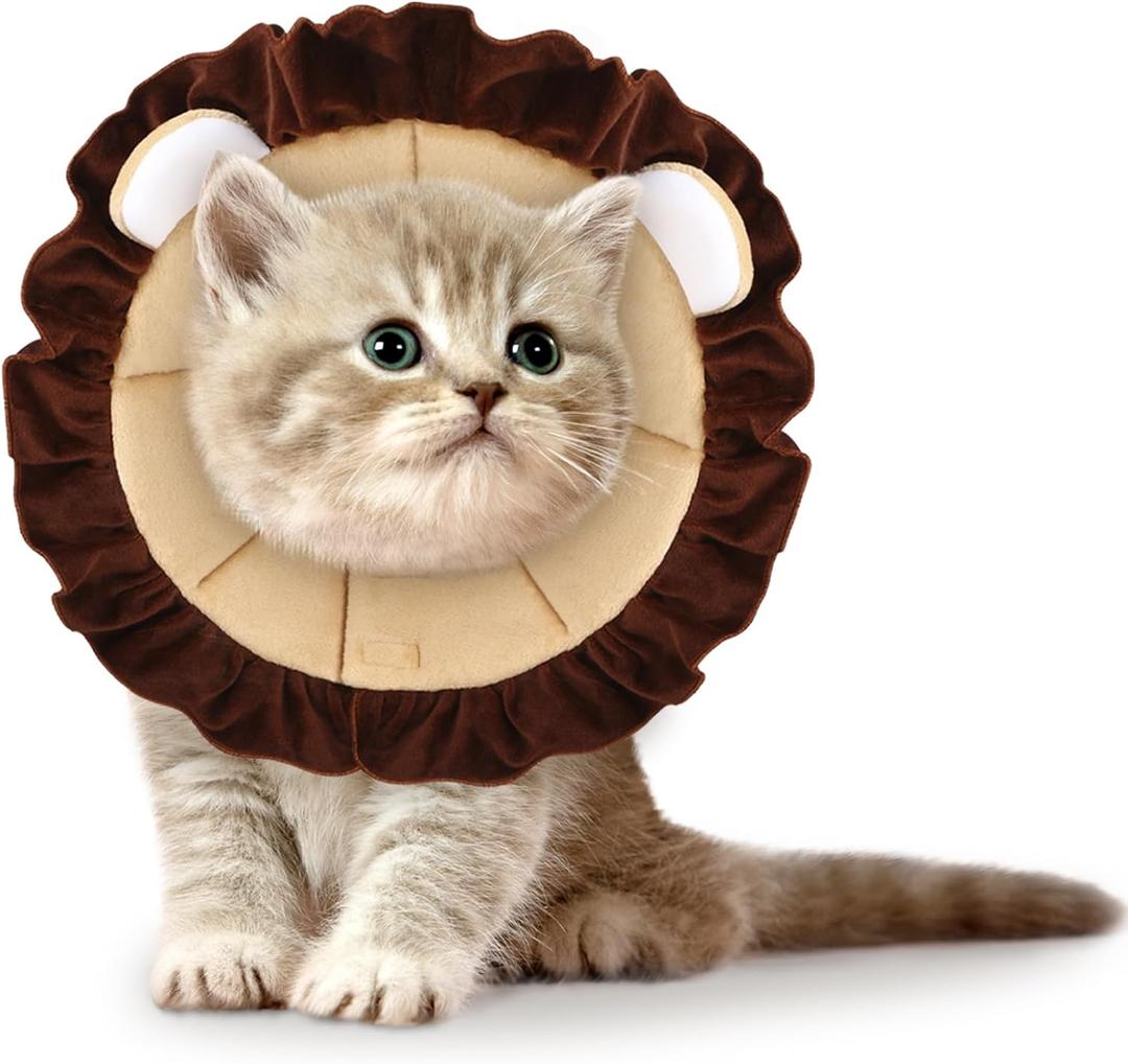 Leifide Soft Cat Cone Puppy Dog Recovery Collar Comfortable Pet Neck Lightweight Adjustable Protective Cone for Cat Kitten Prevent Licking Wounds