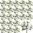 Peonies Artificial Flowers, 24 Bundles Silk Fake Peonies Faux Peony Arrangements for Spring Summer Wedding Bouquet Home Bridal Baby Shower Party Event Centerpieces Vase Office(White)