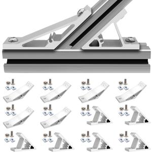 12pcs 4040 45/135 Degree Corner Bracket Connector 4040 Extrusion Hardware T-Slot V-Slot Accessories with Screws and Nuts for 4040 Extrusion Angle 3D Printer Framing Accessories Silver