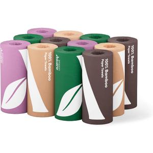 Amazon Aware 100% Bamboo Paper Towels, 12 Rolls, 2 ply, FSC Certified, 150 Sheets, 1800 Count, Pack of 12, Plastic-Free, White