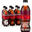 Coca-Cola Zero Sugar Cherry Diet Soda Soft Drink, 16.9 fl oz, 6 Pack, No BB Date