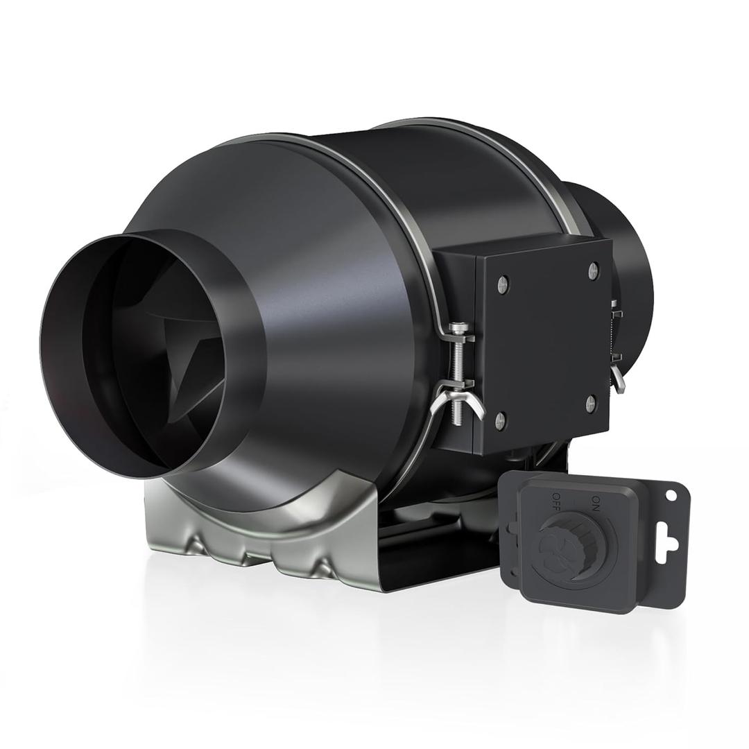 Toolazy Quiet 4" Inline Duct Fan 214 CFM Ventilation Exhaust Fan EC Motor and External 0-100% Variable Speed Controller for Heating Cooling Booster, Grow Tents, Hydroponics Toolazy Quiet 4" Inline Duct Fan 214 CFM Ventilation Exhaust Fan EC Motor and External 0-100% Variable Speed Controller for Heating Cooling Booster, Grow Tents, Hydroponics