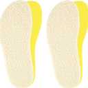 riemot 2 Pairs Memory Foam Wool Insoles for Crocs Clogs,Garden,Nurse,Chef,Wide Toe Box Shoes - Warm Replacement Thin Inserts for Women/Men Beige EU36-37/US 4