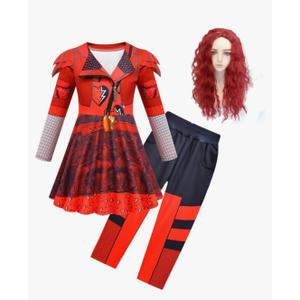 Red Costume Kids Girls Zipper Jacket and Pants Costumes Child Size 140