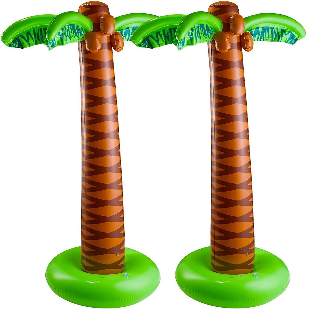 Kicko Inflatable Palm Tree, Pack of 2-66-Inch Giant Tropical Inflatable Trees - Hawaiian Party Decorations, Beach Luau, or Pool Decor - Fun Palm Tree Props for Birthday Parties and Outdoor Events