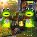 Solar Garden Lights Frog Statue with Solar Lantern Lights,13.78in Tall Frog Decor Fairy Accessories,Birthday Gifts for Women Mom Grandma,Big Metal Decorative Stakes for Home decor,Patio,Porch,Yard Art