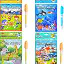 LEFIMOT 4 Pack Water Coloring Books for Toddler, Reusable Paint with Water Books for Kids Ages 3-5, Educational Learning Toddlers Travel Toys with Pens, Birthday Gifts for Kids