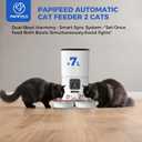PAPIFEED Automatic Cat Feeder 2 Cats, 2.4G WiFi Cat Food Dispenser with App, 7L Timed Cat Feeder for Dry Food, 10 Meals/Day, 12 Portions/Meal, Smart Pet Feeder for Small Dog, White
