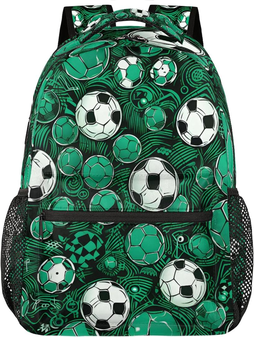 College Backpack for Women Men, Football Soccer Large Capacity School Bookbag, Lightweight Travel Backpack for Weekender Business Hiking