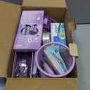 Purple Desk Accessories, 26Pcs Office Supplies and Desk Organizers, with Tape Dispenser, Stapler, Staple Remover Ect, Gift Box Packaging