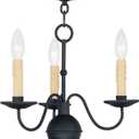 Livex Lighting 4493-04 Heritage 3-Light Chandelier, Black, 14"L x 14"W x 12.5"H