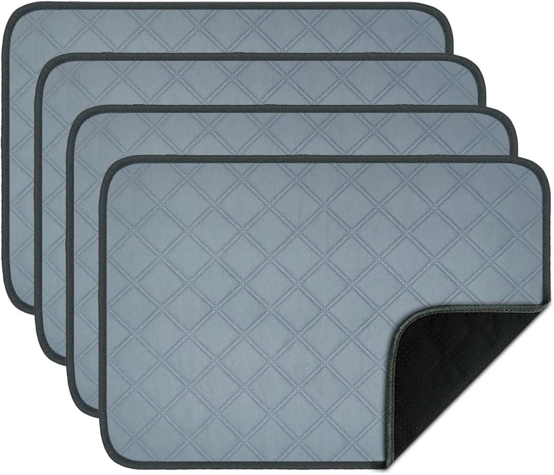 RIOUSSI Washable Pee Pads for Dogs, Reusable, Absorbent, Leakproof, Non Slip Pet Puppy Pads for Potty Training. Light Gray, 18x24 Inch(4pack) RIOUSSI Washable Pee Pads for Dogs, Reusable, Absorbent, Leakproof, Non Slip Pet Puppy Pads for Potty Training. Light Gray, 18x24 Inch(4pack)