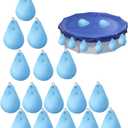 16 Pack Swimming Pool Cover Weights with Hooks, Leak Proof Thick PVC Swimming Pool Water Bag, Antifreezing Winter Pool Tarp Weights