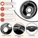WB31M20 WB31M19 Porcelain Drip Pans and WB30M1 WB30M2 Electric Stove Burners Replacement for G*E Hot*Point Stove Top, Include 4 Pack Black Drip Pans and 4 Pack Electric Stove Element by Fetechmate