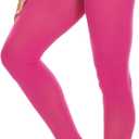 CozyWow Women's 80D Soft Opaque Tights, High Waist Solid Color Womens Tights with 30+ Colors (Pink, XL)