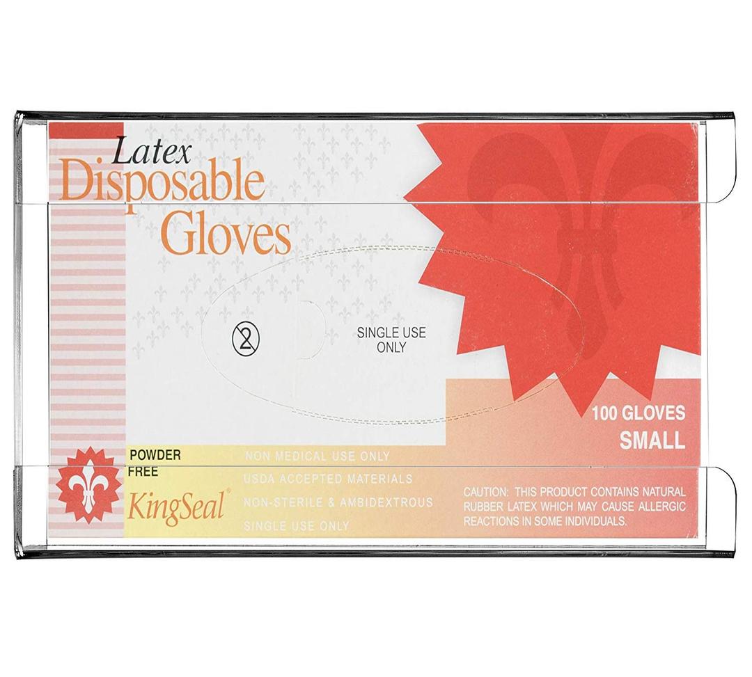 Cq acrylic Clear Wall Floating Glove Rack and Glove Box Dispenser Holder 10"x6.25"x4,Pack of 1