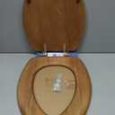 Mayfair Natural Oak Veneer Toilet Seat with Chrome Hinges, Elongated, Wood