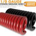 1/0 Gauge CCA Wire Kit with ANL Fuse - 40ft Total (20ft Red+Black) Car Amplifier Power Ground Cable, Complete Amp Install & Big 3 Upgrade Kit