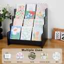 Greeting Card Organizer Display Stand ,4-Tiered Wooden Display stand for postcard /Brochure/Photos/Picture,Counter Retail Display Rack