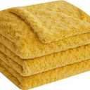Double-Sided Faux Fur Throw Blanket, Fuzzy Soft Plush Thick Warm Fluffy Shaggy Fuzzy Blanket for Couch, Sofa, Bedroom, Luxury Blanket Valentines Day Gifts for Her, Yellow, 50"x60"