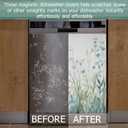 Watercolor Green Leaves Dishwasher Covers for The Front Magnetic,Spring Wildflower Refrigerator Magnets Decoration,Reusable Dishwasher Cover Panel for Home Kitchen Decor 23x26 Inch