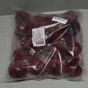 24 Pcs Velvet Christmas Ball Ornaments, 3 Sizes Flocked Plastic Balls Xmas Hanging Decorations Multicolor Christmas Tree Balls for Xmas Tree Home Party Supplies (Red)