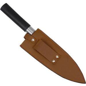 Qchengsan Cowhide Leather Knife Sheath, 8 Inch Chef Knife Guard, Heavy Duty Universal Knife Cover or Sleeves, Chef Meat cleaver sheath with Belt Loop(8.2" Lx2.2 W)