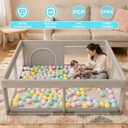 JINXIA 50x50 Inch Playpen for Babies and Toddlers, Soft & Skin-Safe Fabric