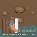 No Hook PEVA Shower Curtain or Liner - 8G Heavy Duty Brown Bathroom Shower Curtain No Hooks Required, Waterproof Plastic & PVC Free, Standard Size 71 x 74, Brown