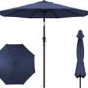 HOMSHADE Outdoor Patio Umbrella - Market Table Pool Deck Umbrella with Push Button Tilt, Crank, UPF50+ UV Protection and Sturdy Ribs, 3-Year Fade Resistance, 220GSM Solution-Dyed Fabric (No base)