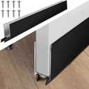 Pushglossy 1 Pack 1" x 32" Storm Door Sweep Replacement Bottom Sweep Aluminum Expander for 1" Thickness Security Storm Door Weatherstripping(Black)