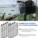 8 Pcs RF-L Fish Tank Filter Cartridges for Topfin L Retreat Filters,Aquarium Replacement Large Filter Cartridge with Carbon Compatible with Top Fin Desktop Aquariums with Large Retreat Filter