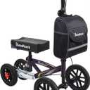 All Terrain Foldable Knee Scooter Walker, Disc Brake Knee Walker for Foot Injuries, Compact Crutches Alternative (Purple)