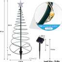 Dynaming 2 Pack 26" Solar Spiral Trees with Warm White Lights, Light Up Xmas Metal Pathway Markers, Gift for Mom, Auto On/Off & Waterproof Lights for Outdoor Winter Patio Yard Walkway Driveway