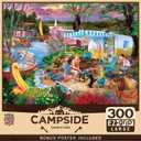 MasterPieces - 300 Piece Jigsaw Puzzle, Large EZ Grip Shapes, Leisure Lake, Fun for Adults, Seniors, Family, Kids, Non-Glare Finish, 18"x24"