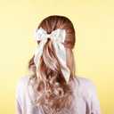 2 x 2 PCS White Black Hair Bows Valentines Day Gifts for Her - Hair Accessories for Women Girls | Cute Clips Claws Barrettes for Mom - Christmas Birthday | Easter Basket Stuffers