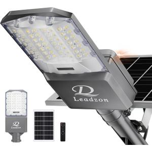 9500w Solar Street Lights Outdoor Waterproof, 450000LM Super Bright LED Beads Commercial Solar Flood Lights with Remote Control for Patio, Street, Court and Parkling Lot
