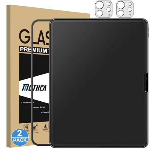 Mothca 1 Pack Matte Glass Screen Protector for iPad Pro 11-inch M5 2025 / M4 2024 + 2 Pack Camera Lens Protector with Installation Frame, Anti-Glare & Anti-Fingerprint Tempered Glass, Smooth as Silk