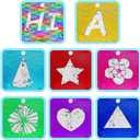 VitalCozy 8 Pieces Sequin Sensory Mats Sequin Fabric Wall Panel 8" Assorted Tactile Flip Sensory Tiles Pads Play Mat Educational Fabric for Tactile Play