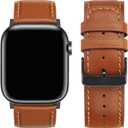 Tasikar Bands Compatible with Apple Watch Band 49mm 46mm 45mm 44mm 42mm Genuine Leather Replacement Straps Compatible with Apple Watch Ultra 3 2 1 SE Series 11 10 9 8 7 6 5 4 3, Classic Brown