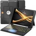 INFILAND Keyboard Case for iPad 9th/8th/7th Generation (10.2 Inch), 7-Color Backlight & High Precision Trackpad, Slim and Portable Detachable Folder Style Keyboard Case with Pencil Holder,Black