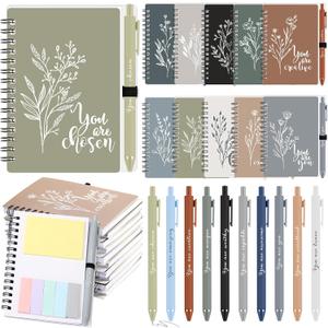 Janlaugh 30 Sets Appreciation Gifts for Office Coworkers Bulk - Thank You Inspirational Spiral Journal Notebook with Sticky Notes Pen for Employee Staff Teacher Team Nurse Graduation (Bright Color)