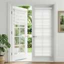 LazBlinds No Drill Zebra Blinds for French Door, Cordless Blinds for Door with 26" Covering Width, Small Gap Design Light Filtering Sheer Shades for Indoor Windows, 26 5/ 8" W x 72" L, White