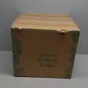 LE TAUCI 12 Inch Plant Pot with Acacia Wood Stand, Ceramic Large Planters for Indoor Plants, Indoor Pots for Plants Office Living Room, Cylinder Planter with Drainage Hole and Plug, Neutral Gray