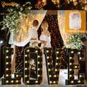 Pooqla 4 FT Marquee Light Up Letters, Giant Letter Sign Black Marquee Letter Lights 4 Feet Tall, Big Mosaic Letters for Balloons Birthday Party Anniversary Wedding Decorations, Warm White Letter R
