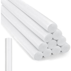 Kathfly 12 Pcs Floating Pool Noodles Foam Tube 1.5 x 35 Inches Floating Foam Tube Round Solid Noodle for Adults Swimming Craft Project(White)