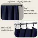 Gwine Navy Blue Blackout Curtains for Living Room 72 inches Long, Noise Reducing Room Darkening Window Treatment Curtains for Bedroom, Farmhouse Decor with Rod Pocket, Each 40" Wx72 L,2PCS