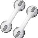 2-Pack Suction Grab Bars for Shower & Bathtub  12" Safety Handle for Seniors, Disabled & Elderly, No-Drill Bathroom Assist Bar for Stability & Support
